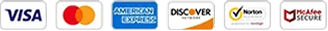 Visa, Mastercard, American Express and Discover accepted